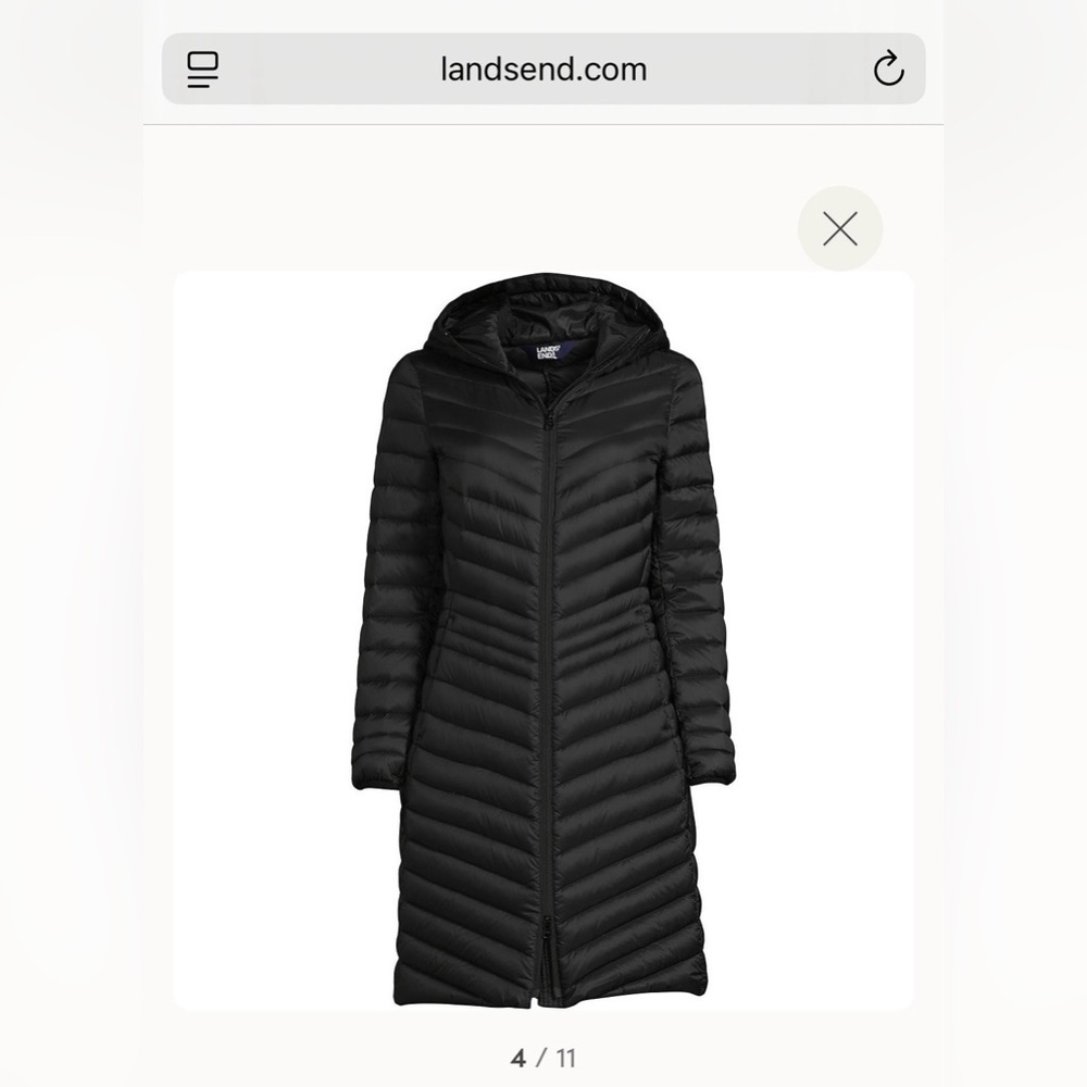 Lands' End Women's Quilted Black Puffer Coat